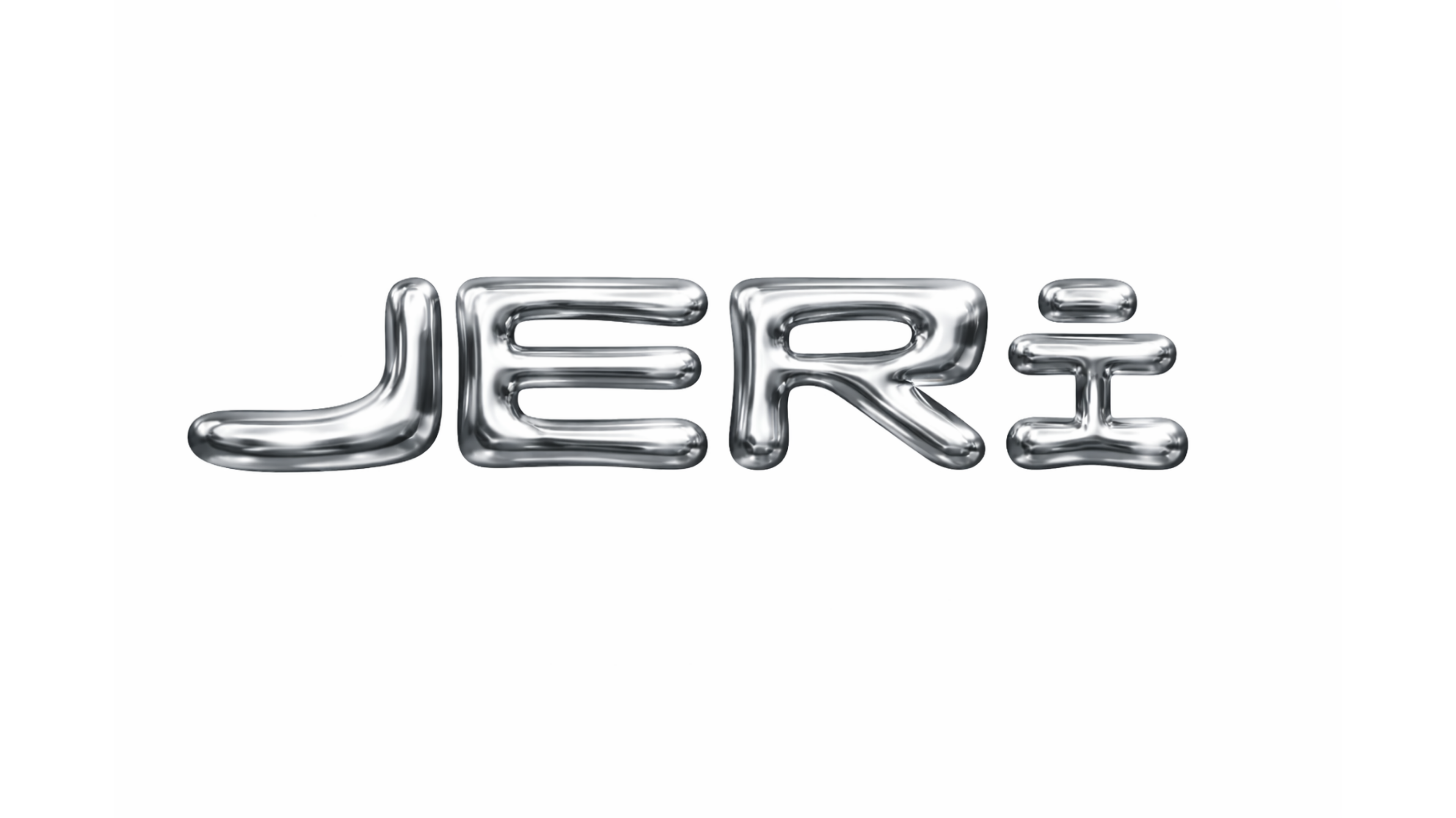 Metallic 'Jeri' logo on a white background